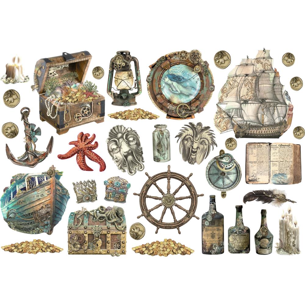 Stamperia Songs of the Sea Sailing Ship & Elements Ephemera